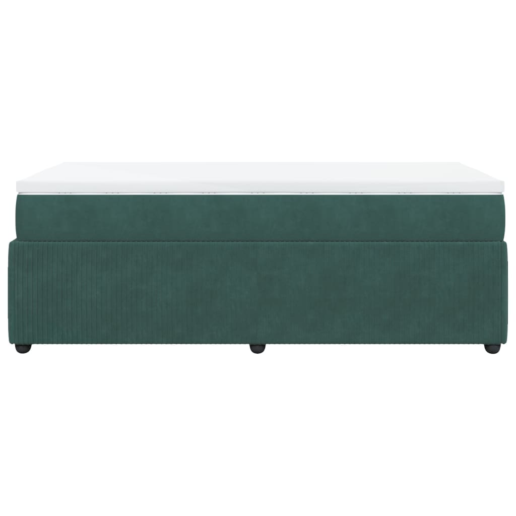 Boxspring met matras fluweel donkergroen 80x200 cm Bedden & bedframes | Creëer jouw Trendy Thuis | Gratis bezorgd & Retour | Trendy.nl