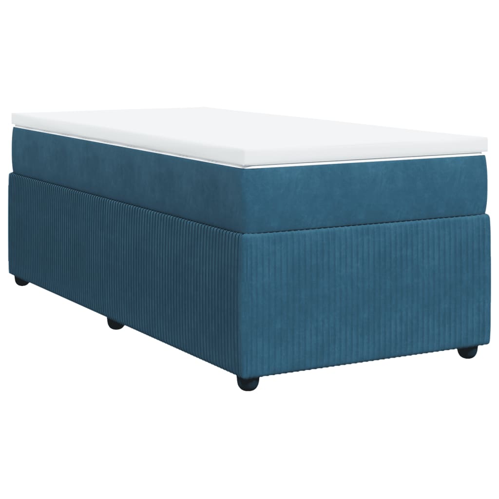 Boxspring met matras fluweel donkerblauw 80x200 cm Bedden & bedframes | Creëer jouw Trendy Thuis | Gratis bezorgd & Retour | Trendy.nl