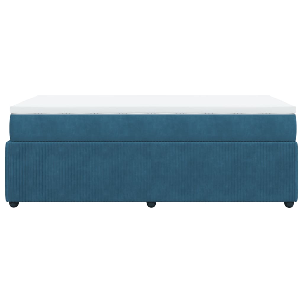 Boxspring met matras fluweel donkerblauw 80x200 cm Bedden & bedframes | Creëer jouw Trendy Thuis | Gratis bezorgd & Retour | Trendy.nl