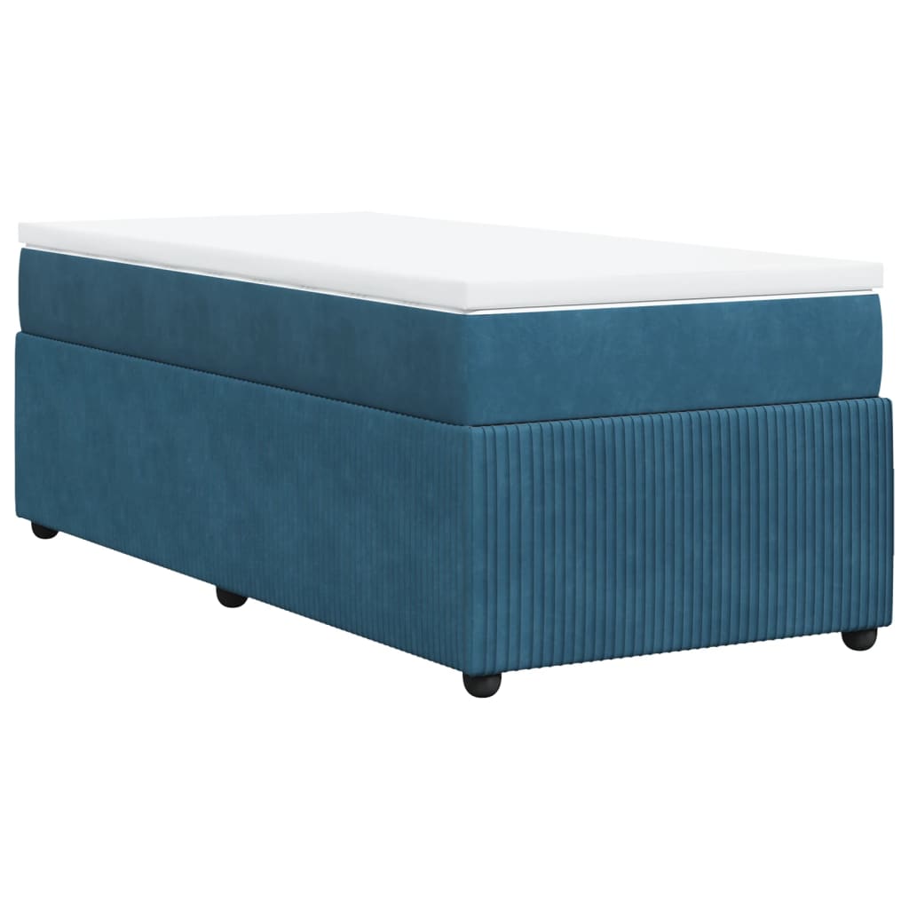 Boxspring met matras fluweel donkerblauw 80x200 cm Bedden & bedframes | Creëer jouw Trendy Thuis | Gratis bezorgd & Retour | Trendy.nl