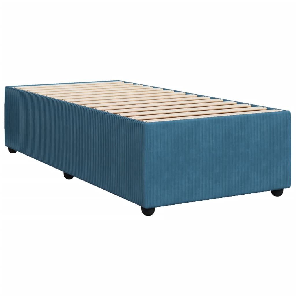 Boxspring met matras fluweel donkerblauw 80x200 cm Bedden & bedframes | Creëer jouw Trendy Thuis | Gratis bezorgd & Retour | Trendy.nl