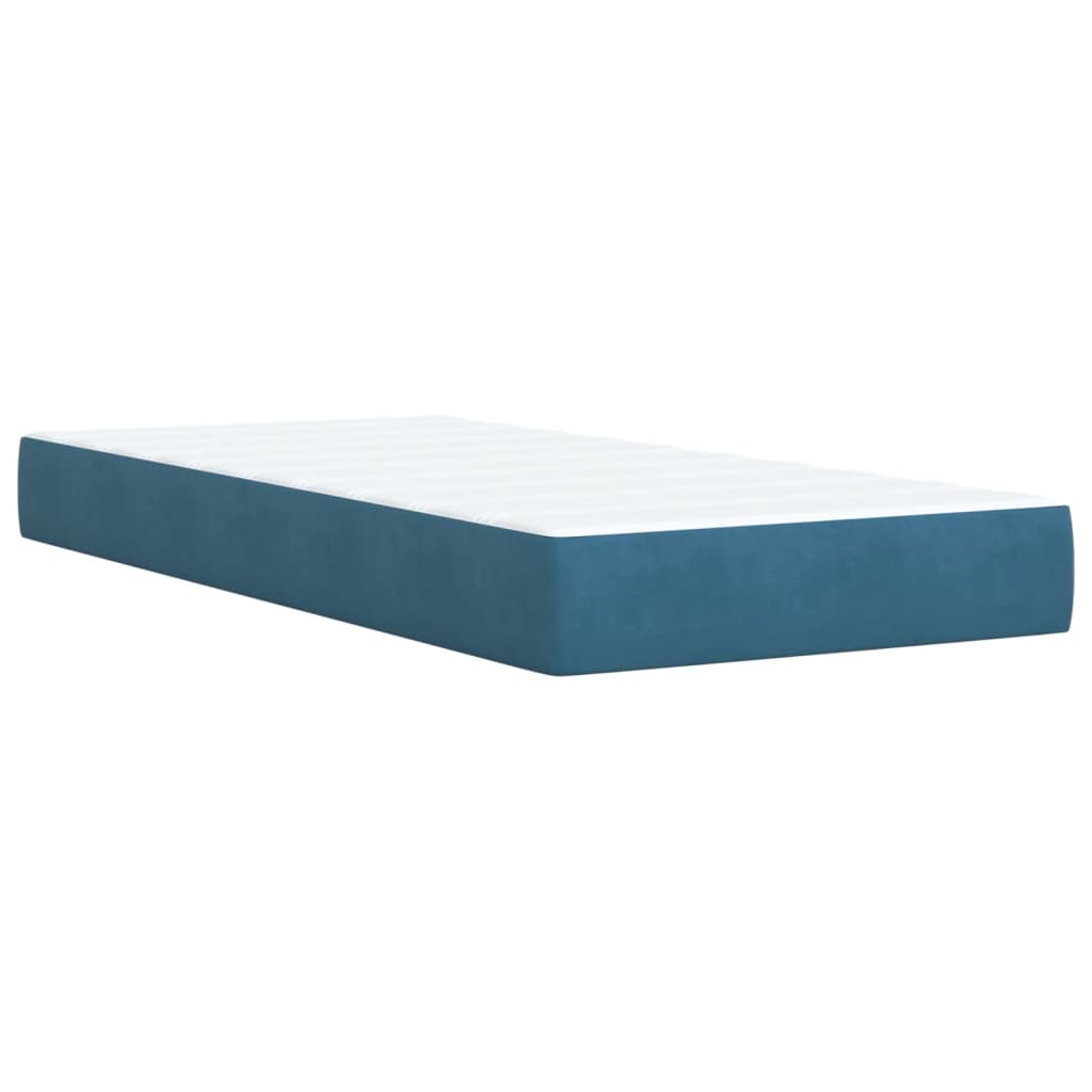 Boxspring met matras fluweel donkerblauw 80x200 cm Bedden & bedframes | Creëer jouw Trendy Thuis | Gratis bezorgd & Retour | Trendy.nl