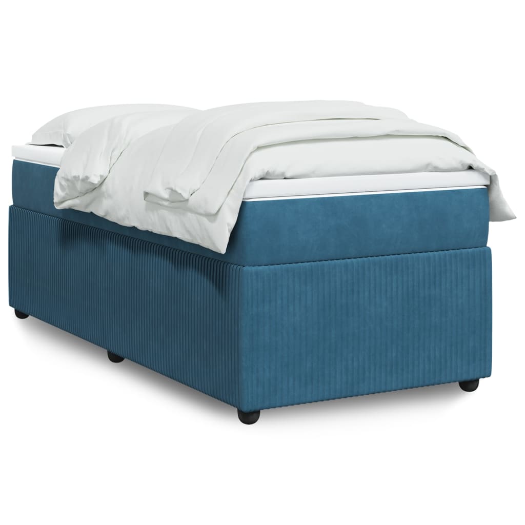 Boxspring met matras fluweel donkerblauw 80x200 cm Bedden & bedframes | Creëer jouw Trendy Thuis | Gratis bezorgd & Retour | Trendy.nl