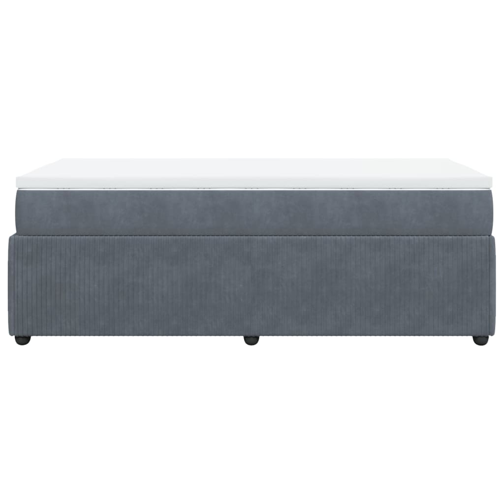 Boxspring met matras fluweel donkergrijs 90x190 cm Bedden & bedframes | Creëer jouw Trendy Thuis | Gratis bezorgd & Retour | Trendy.nl