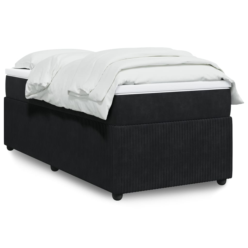 Boxspring met matras fluweel zwart 90x190 cm Bedden & bedframes | Creëer jouw Trendy Thuis | Gratis bezorgd & Retour | Trendy.nl