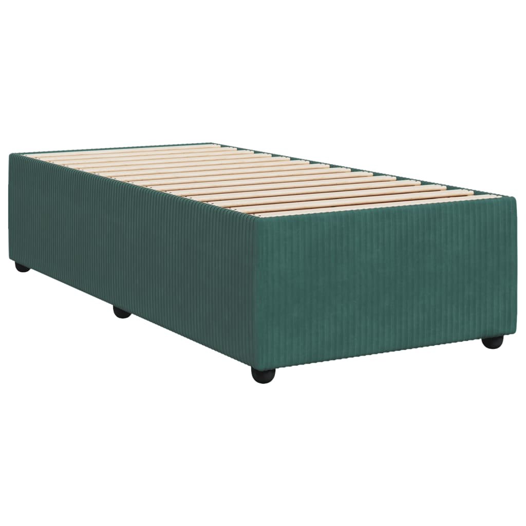 Boxspring met matras fluweel donkergroen 90x190 cm Bedden & bedframes | Creëer jouw Trendy Thuis | Gratis bezorgd & Retour | Trendy.nl