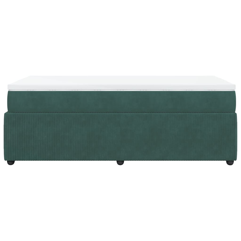 Boxspring met matras fluweel donkergroen 90x190 cm Bedden & bedframes | Creëer jouw Trendy Thuis | Gratis bezorgd & Retour | Trendy.nl