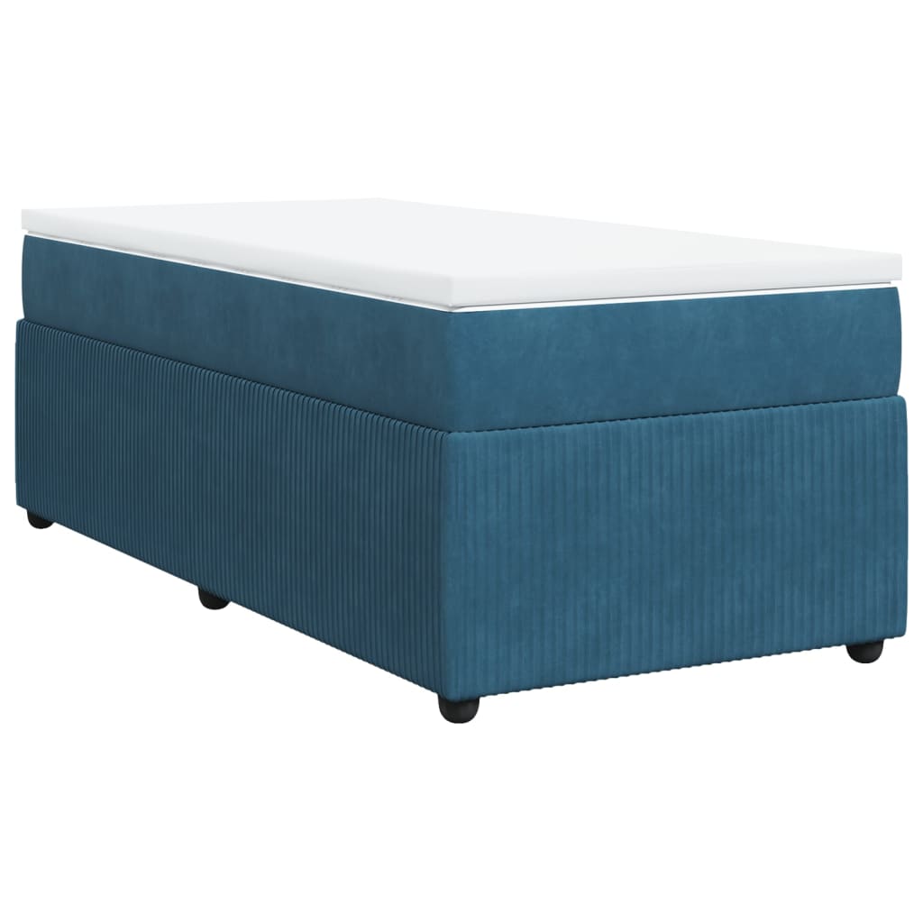 Boxspring met matras fluweel donkerblauw 90x190 cm Bedden & bedframes | Creëer jouw Trendy Thuis | Gratis bezorgd & Retour | Trendy.nl