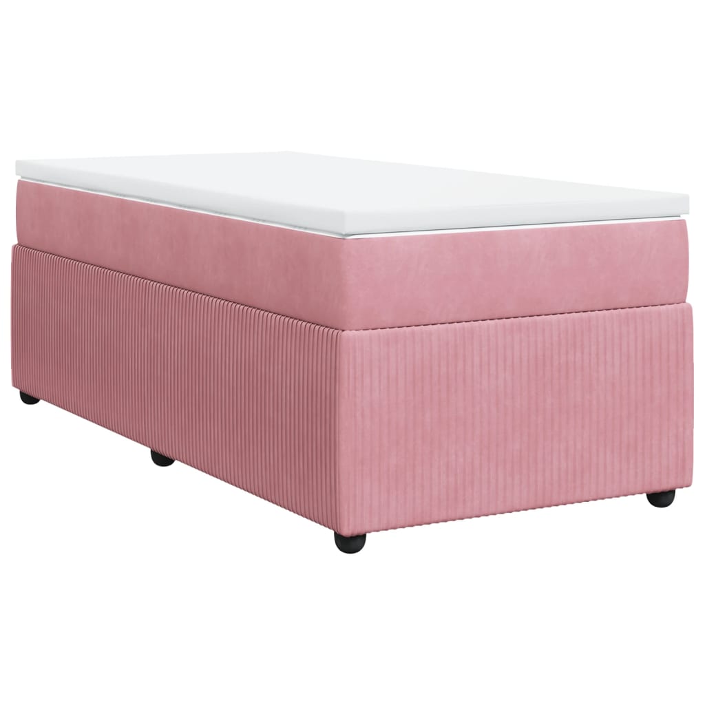 Boxspring met matras fluweel roze 90x190 cm Bedden & bedframes | Creëer jouw Trendy Thuis | Gratis bezorgd & Retour | Trendy.nl