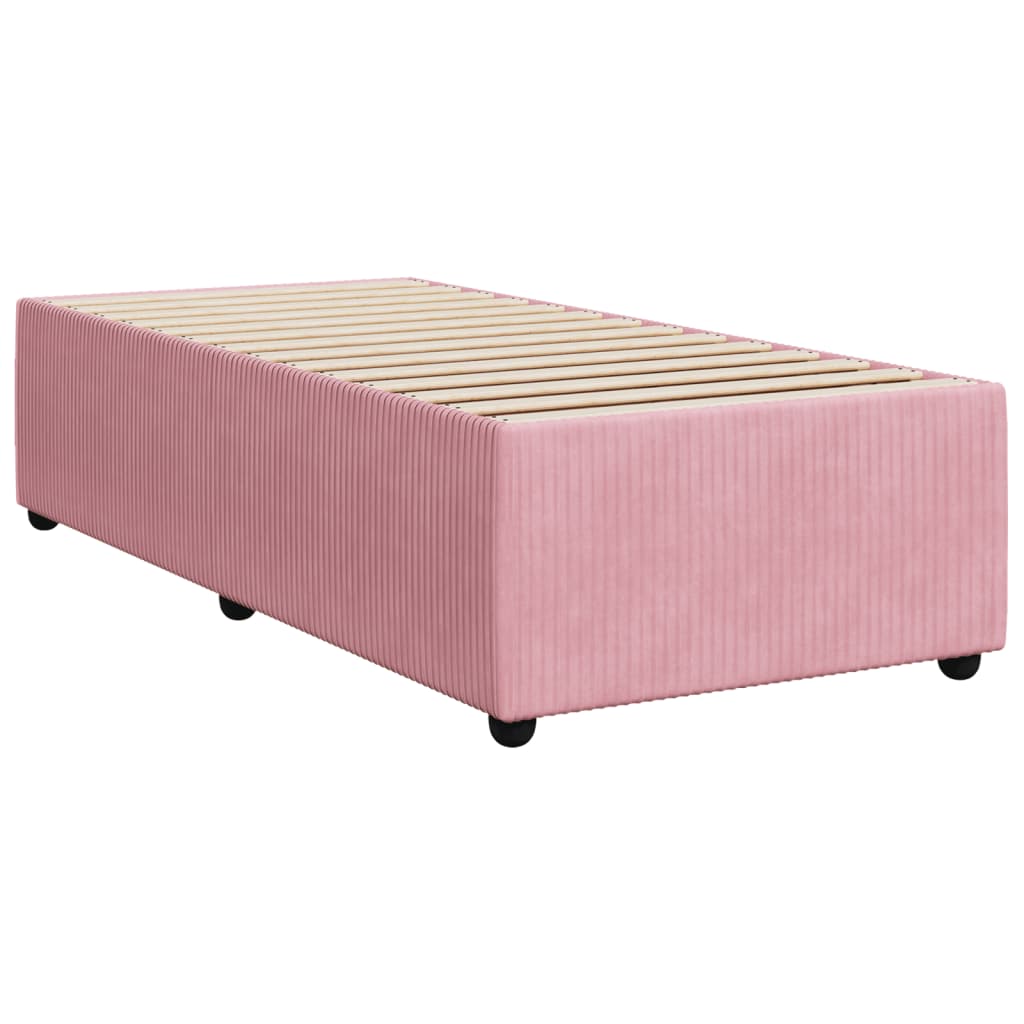 Boxspring met matras fluweel roze 90x190 cm Bedden & bedframes | Creëer jouw Trendy Thuis | Gratis bezorgd & Retour | Trendy.nl