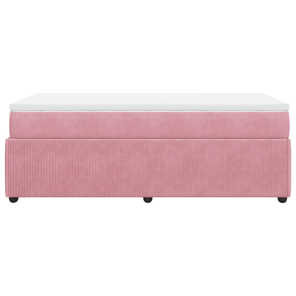 Boxspring met matras fluweel roze 90x190 cm Bedden & bedframes | Creëer jouw Trendy Thuis | Gratis bezorgd & Retour | Trendy.nl