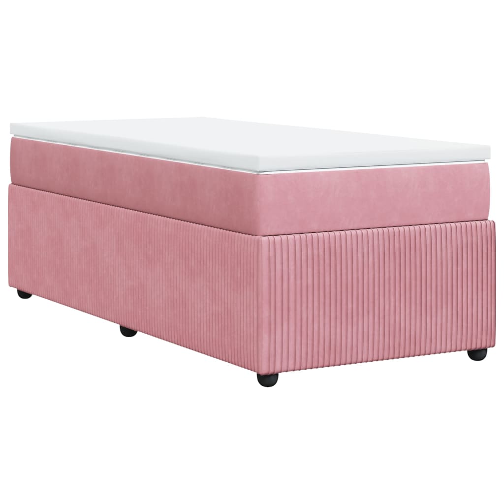 Boxspring met matras fluweel roze 90x190 cm Bedden & bedframes | Creëer jouw Trendy Thuis | Gratis bezorgd & Retour | Trendy.nl