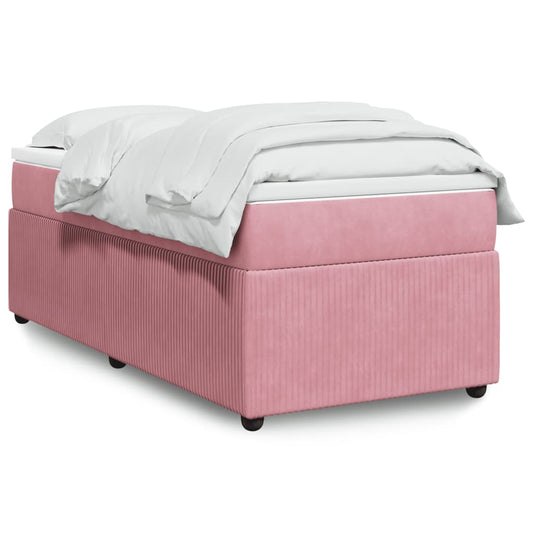 Boxspring met matras fluweel roze 90x190 cm Bedden & bedframes | Creëer jouw Trendy Thuis | Gratis bezorgd & Retour | Trendy.nl