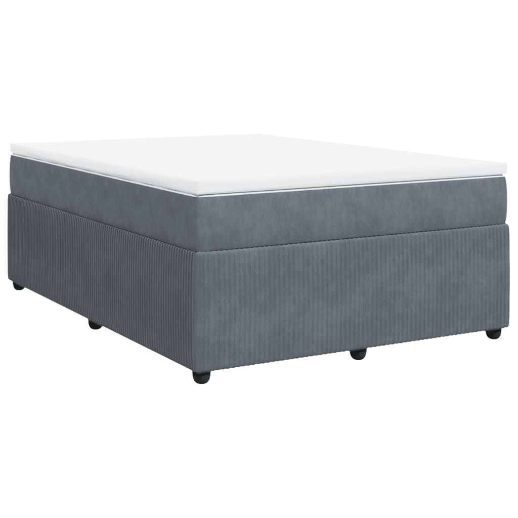 Boxspring met matras fluweel donkergrijs 140x190 cm Bedden & bedframes | Creëer jouw Trendy Thuis | Gratis bezorgd & Retour | Trendy.nl