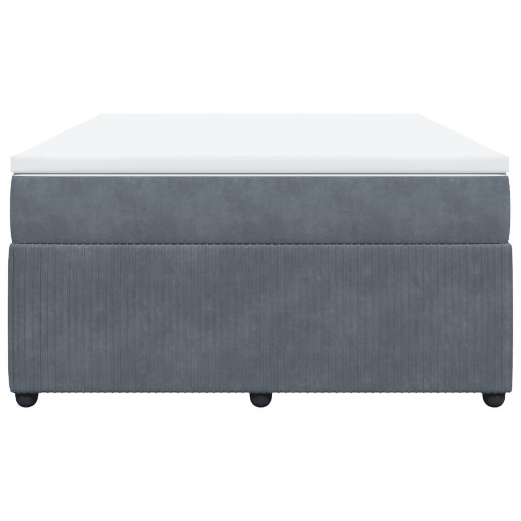 Boxspring met matras fluweel donkergrijs 140x190 cm Bedden & bedframes | Creëer jouw Trendy Thuis | Gratis bezorgd & Retour | Trendy.nl