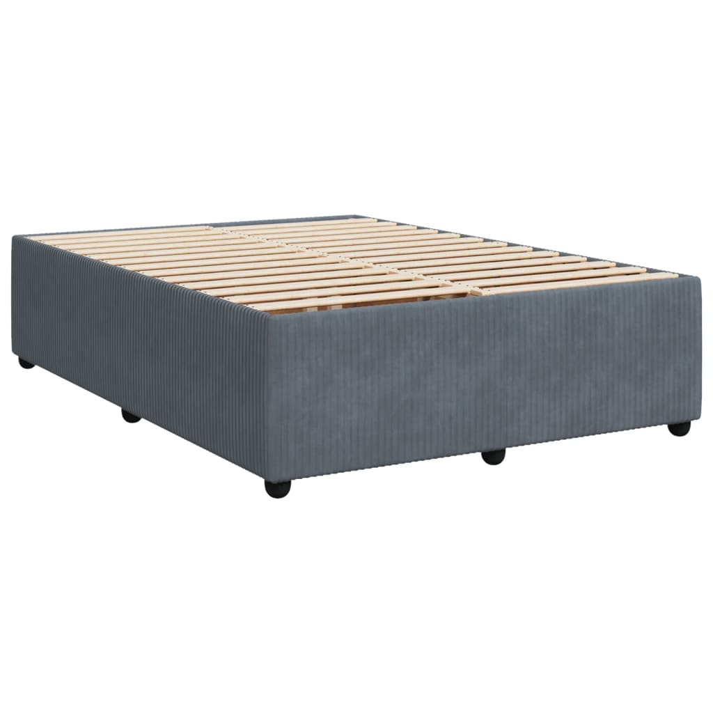 Boxspring met matras fluweel donkergrijs 140x190 cm Bedden & bedframes | Creëer jouw Trendy Thuis | Gratis bezorgd & Retour | Trendy.nl