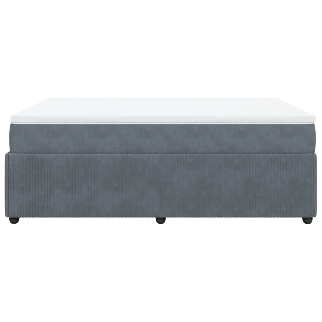 Boxspring met matras fluweel donkergrijs 140x190 cm Bedden & bedframes | Creëer jouw Trendy Thuis | Gratis bezorgd & Retour | Trendy.nl