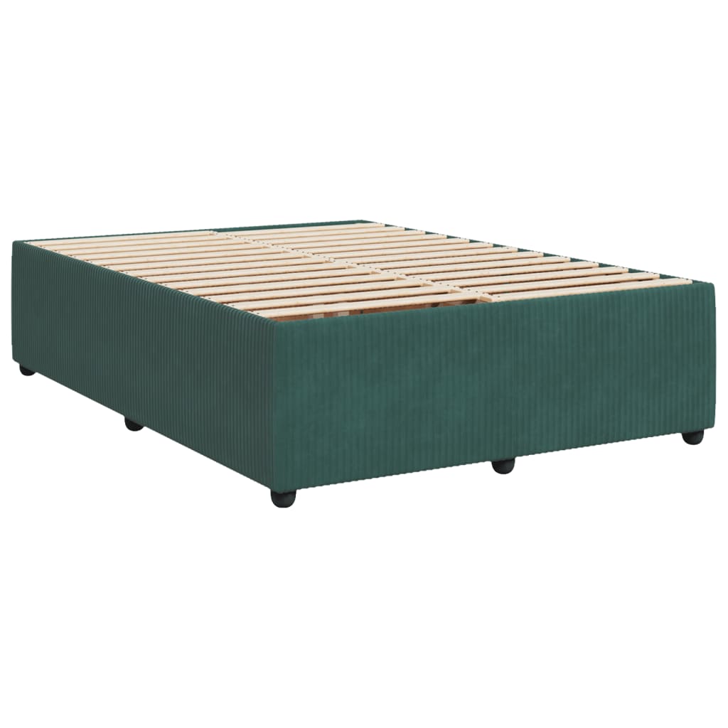 Boxspring met matras fluweel donkergroen 140x200 cm Bedden & bedframes | Creëer jouw Trendy Thuis | Gratis bezorgd & Retour | Trendy.nl