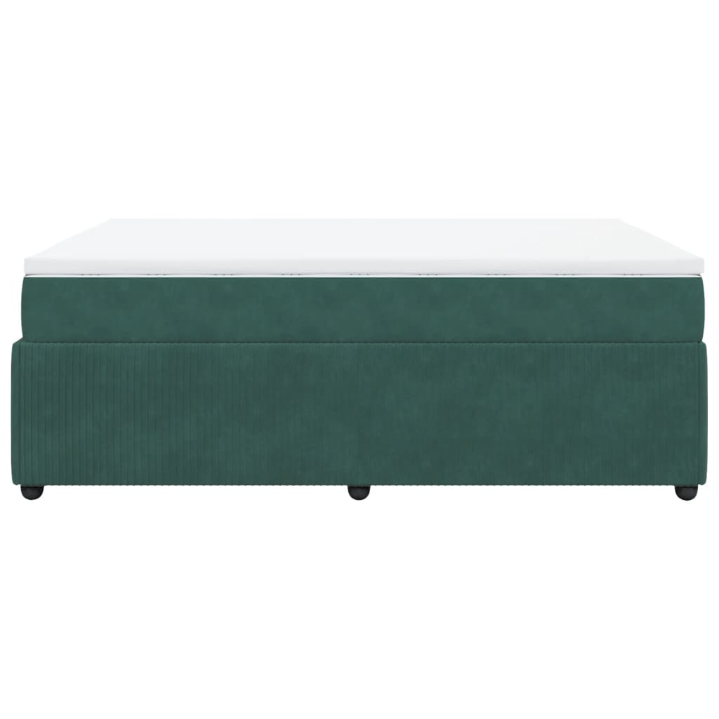 Boxspring met matras fluweel donkergroen 140x200 cm Bedden & bedframes | Creëer jouw Trendy Thuis | Gratis bezorgd & Retour | Trendy.nl