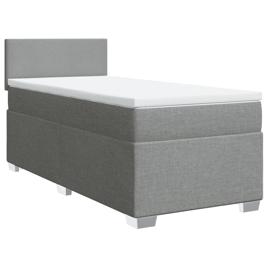 Boxspring met matras stof lichtgrijs 90x190 cm Bedden & bedframes | Creëer jouw Trendy Thuis | Gratis bezorgd & Retour | Trendy.nl