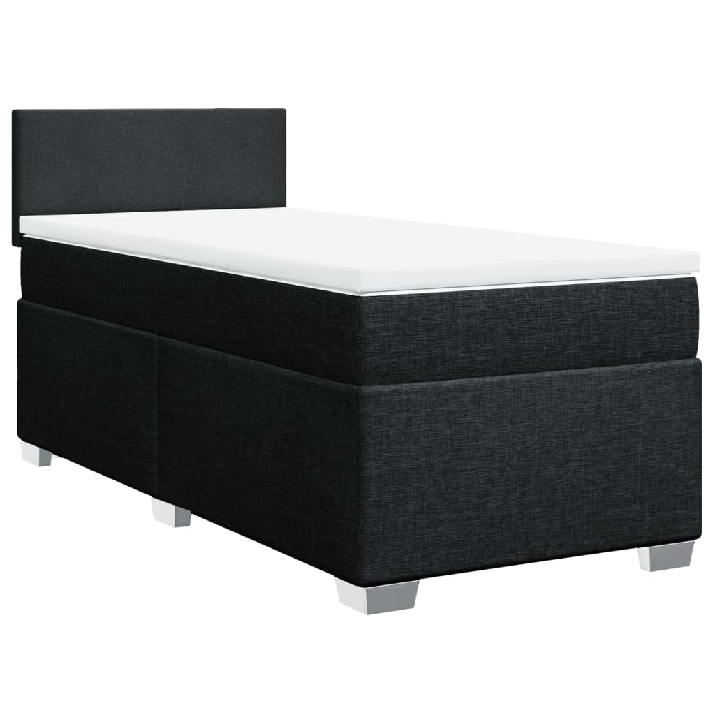 Boxspring met matras stof zwart 90x190 cm Bedden & bedframes | Creëer jouw Trendy Thuis | Gratis bezorgd & Retour | Trendy.nl