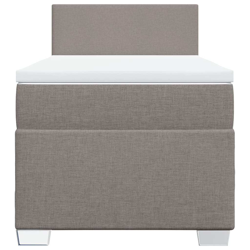 Boxspring met matras stof taupe 90x190 cm Bedden & bedframes | Creëer jouw Trendy Thuis | Gratis bezorgd & Retour | Trendy.nl