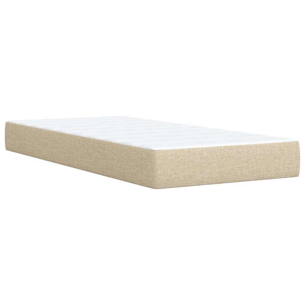 Boxspring met matras stof crèmekleurig 90x190 cm Bedden & bedframes | Creëer jouw Trendy Thuis | Gratis bezorgd & Retour | Trendy.nl