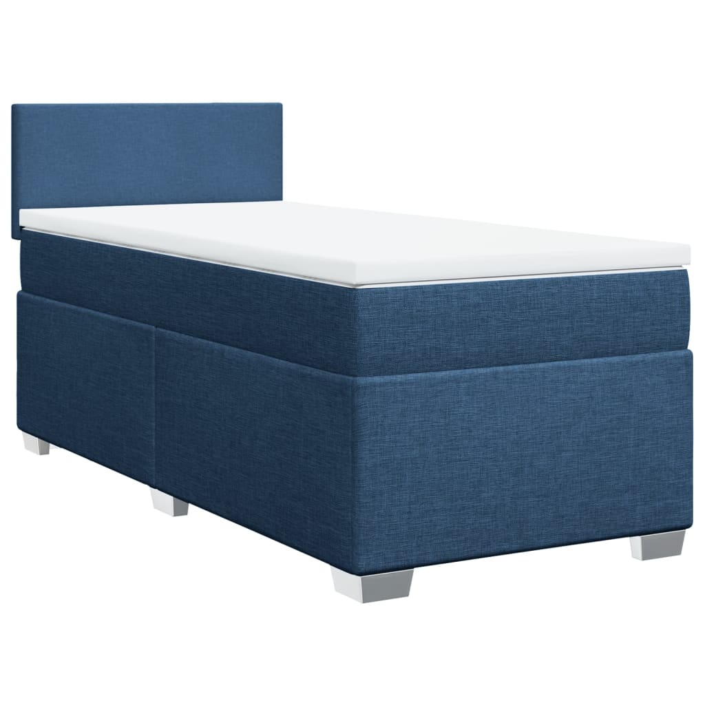 Boxspring met matras stof blauw 90x190 cm Bedden & bedframes | Creëer jouw Trendy Thuis | Gratis bezorgd & Retour | Trendy.nl