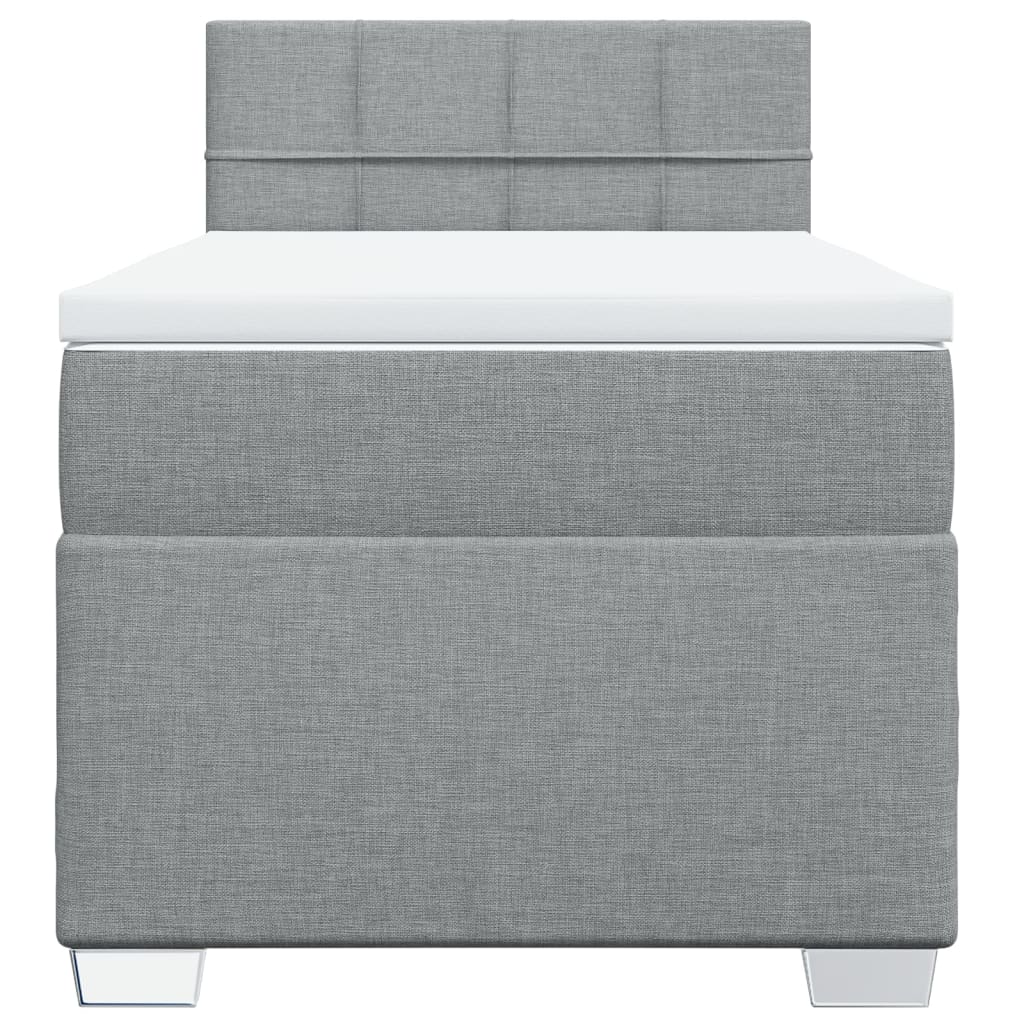 Boxspring met matras stof lichtgrijs 90x190 cm Bedden & bedframes | Creëer jouw Trendy Thuis | Gratis bezorgd & Retour | Trendy.nl