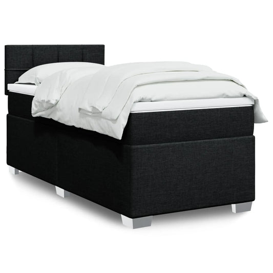 Boxspring met matras stof zwart 90x190 cm Bedden & bedframes | Creëer jouw Trendy Thuis | Gratis bezorgd & Retour | Trendy.nl