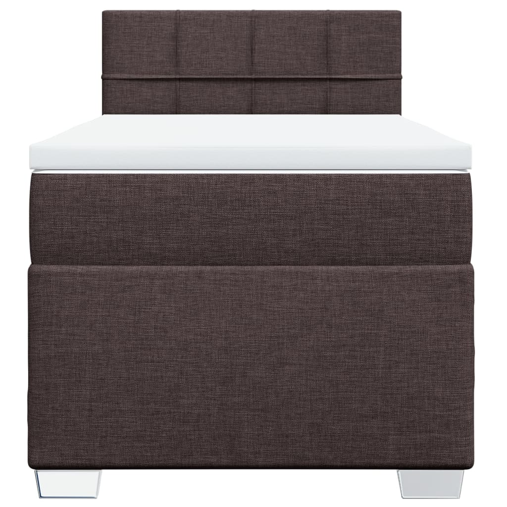 Boxspring met matras stof donkerbruin 90x190 cm Bedden & bedframes | Creëer jouw Trendy Thuis | Gratis bezorgd & Retour | Trendy.nl