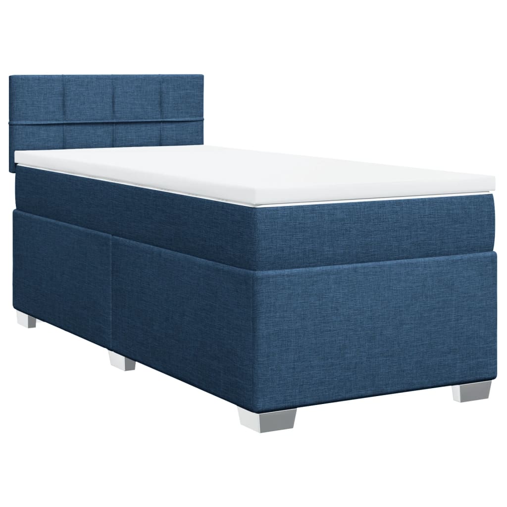 Boxspring met matras stof blauw 90x190 cm Bedden & bedframes | Creëer jouw Trendy Thuis | Gratis bezorgd & Retour | Trendy.nl