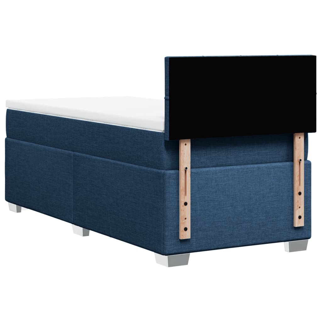 Boxspring met matras stof blauw 90x190 cm Bedden & bedframes | Creëer jouw Trendy Thuis | Gratis bezorgd & Retour | Trendy.nl