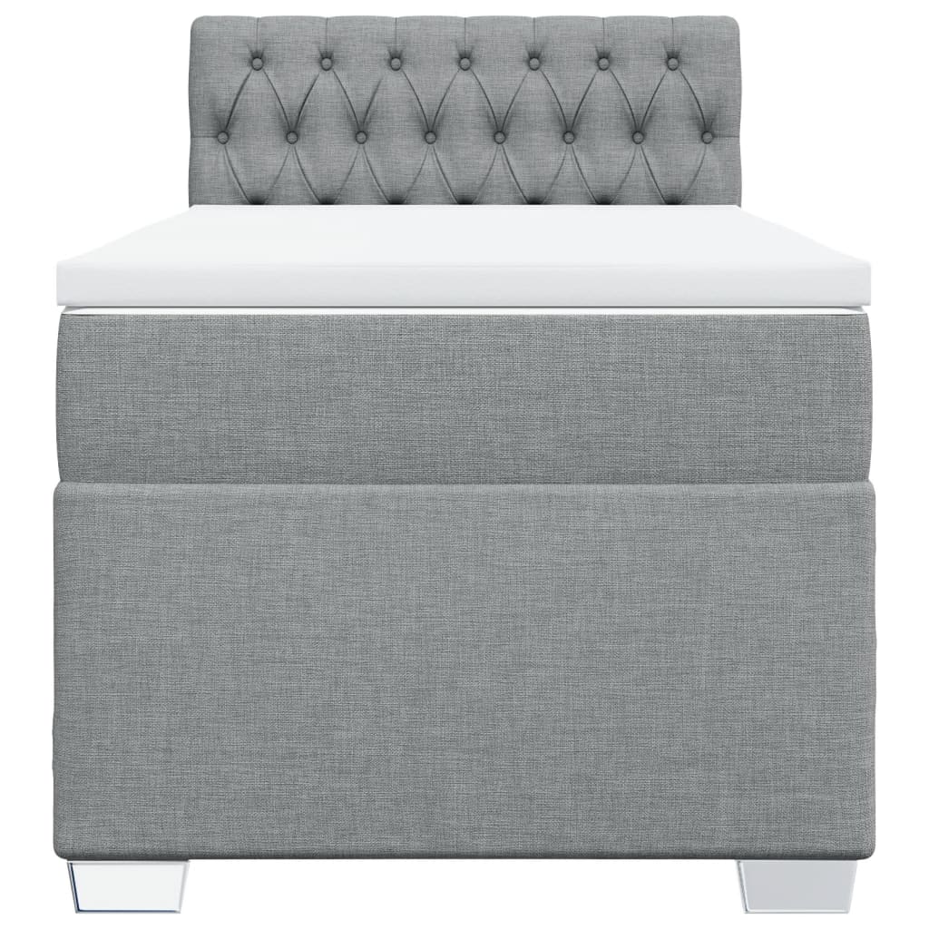 Boxspring met matras stof lichtgrijs 90x190 cm Bedden & bedframes | Creëer jouw Trendy Thuis | Gratis bezorgd & Retour | Trendy.nl