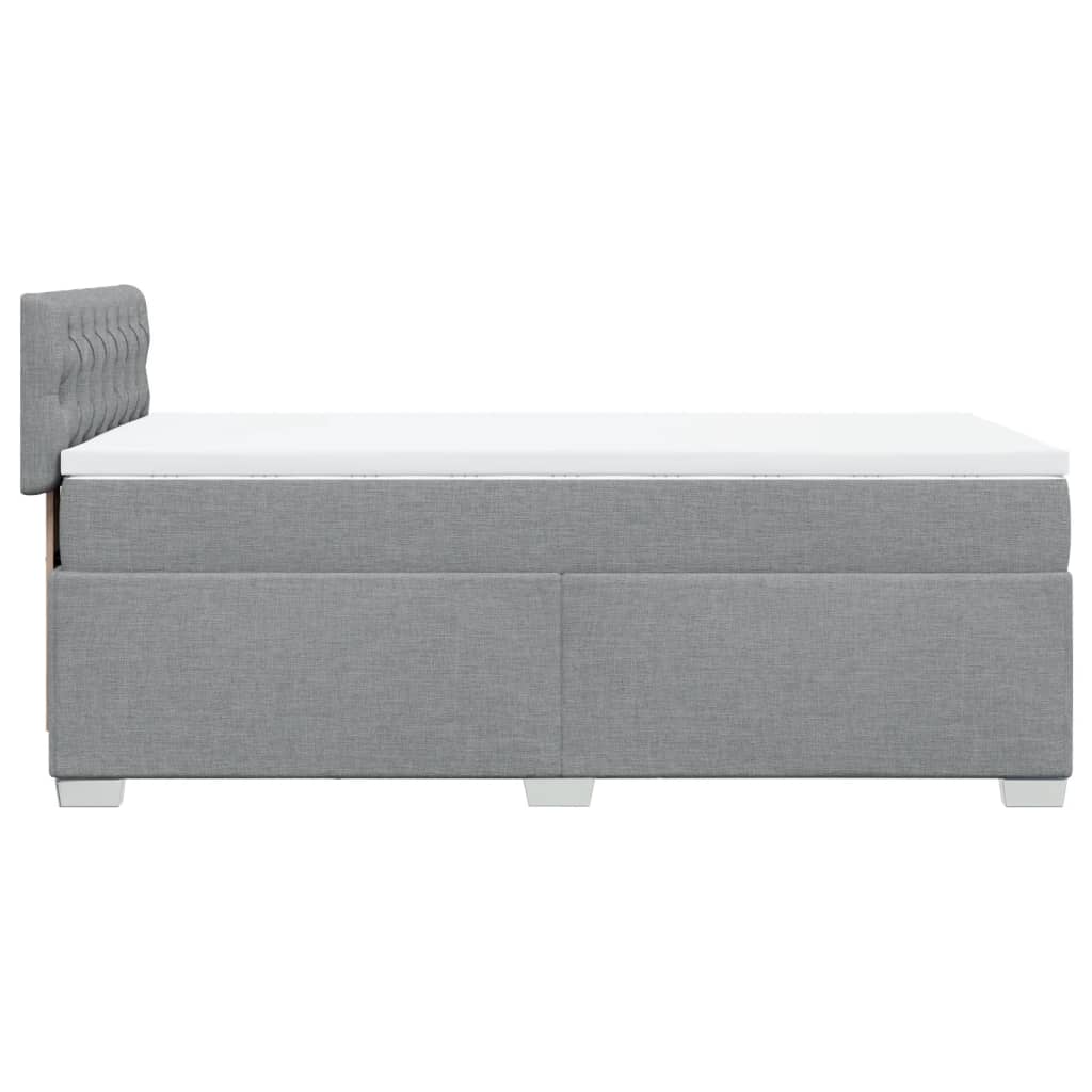 Boxspring met matras stof lichtgrijs 90x190 cm Bedden & bedframes | Creëer jouw Trendy Thuis | Gratis bezorgd & Retour | Trendy.nl