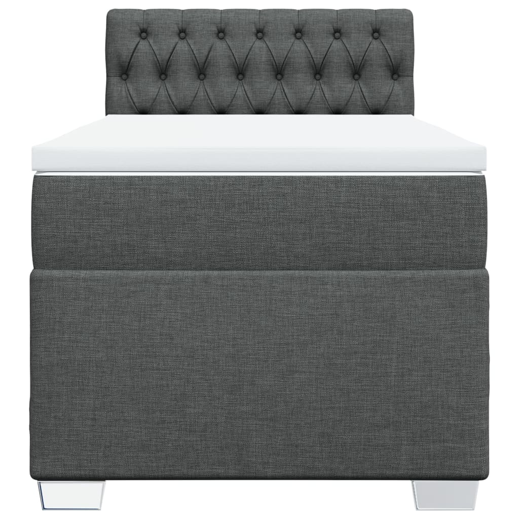 Boxspring met matras stof donkergrijs 90x190 cm Bedden & bedframes | Creëer jouw Trendy Thuis | Gratis bezorgd & Retour | Trendy.nl