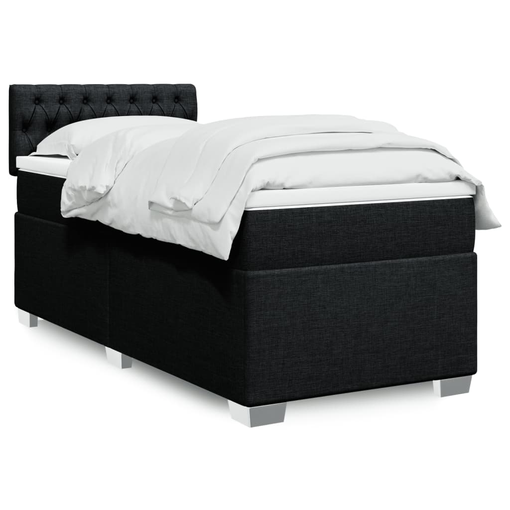 Boxspring met matras stof zwart 90x190 cm Bedden & bedframes | Creëer jouw Trendy Thuis | Gratis bezorgd & Retour | Trendy.nl