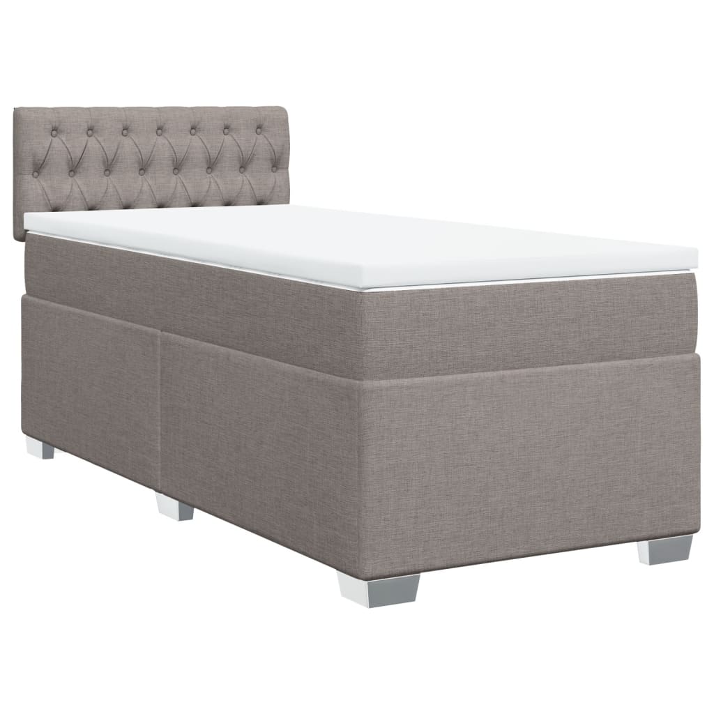 Boxspring met matras stof taupe 90x190 cm Bedden & bedframes | Creëer jouw Trendy Thuis | Gratis bezorgd & Retour | Trendy.nl