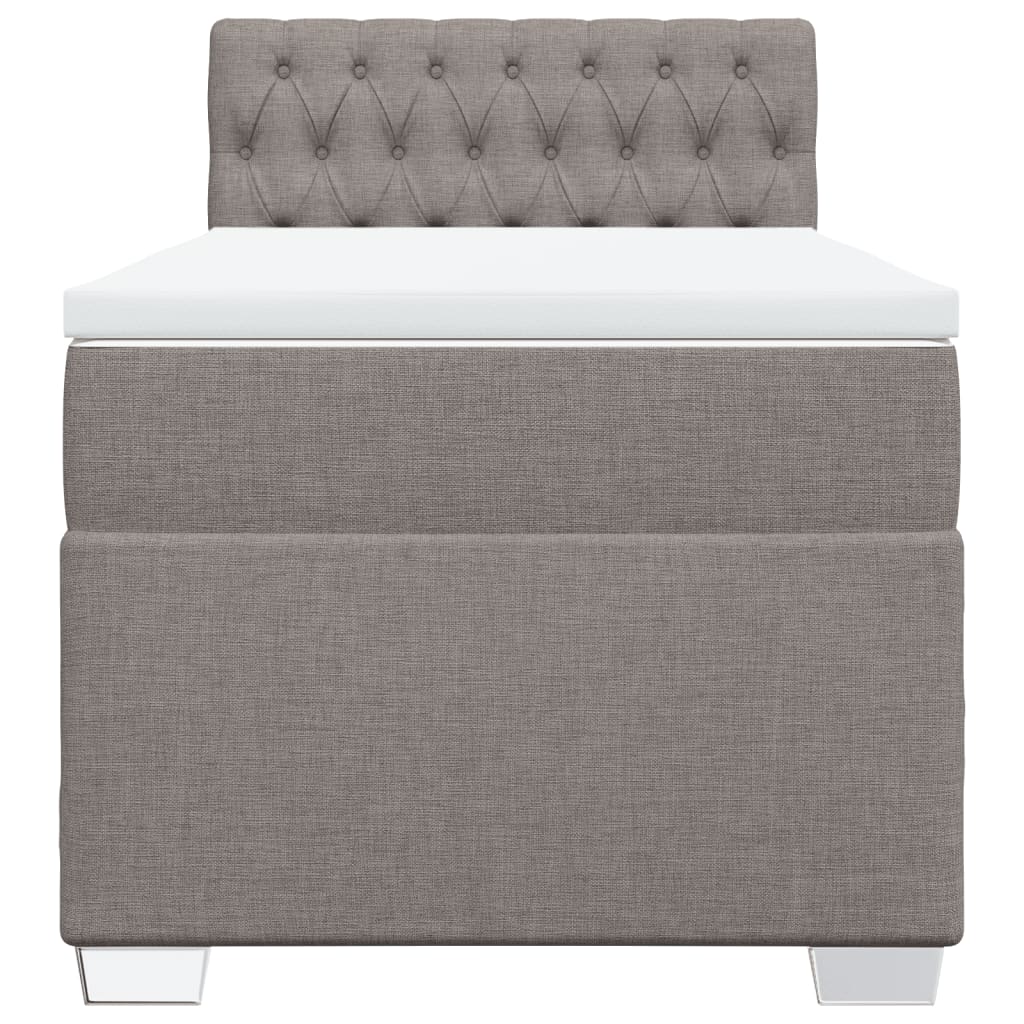 Boxspring met matras stof taupe 90x190 cm Bedden & bedframes | Creëer jouw Trendy Thuis | Gratis bezorgd & Retour | Trendy.nl