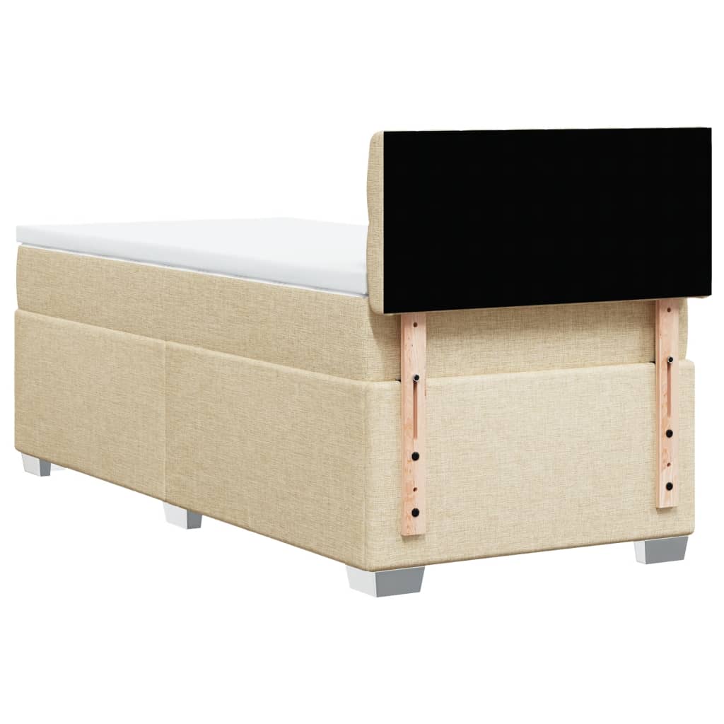 Boxspring met matras stof crèmekleurig 90x190 cm Bedden & bedframes | Creëer jouw Trendy Thuis | Gratis bezorgd & Retour | Trendy.nl