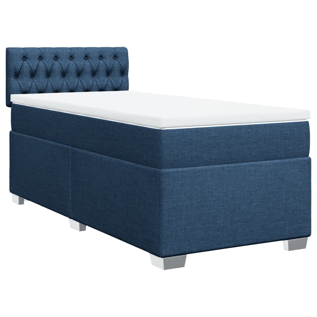 Boxspring met matras stof blauw 90x190 cm Bedden & bedframes | Creëer jouw Trendy Thuis | Gratis bezorgd & Retour | Trendy.nl