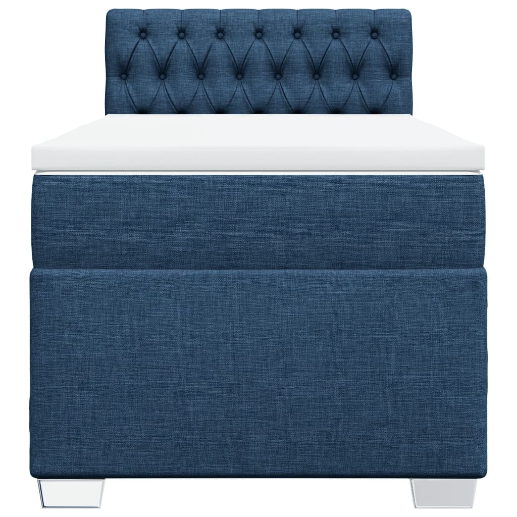 Boxspring met matras stof blauw 90x190 cm Bedden & bedframes | Creëer jouw Trendy Thuis | Gratis bezorgd & Retour | Trendy.nl