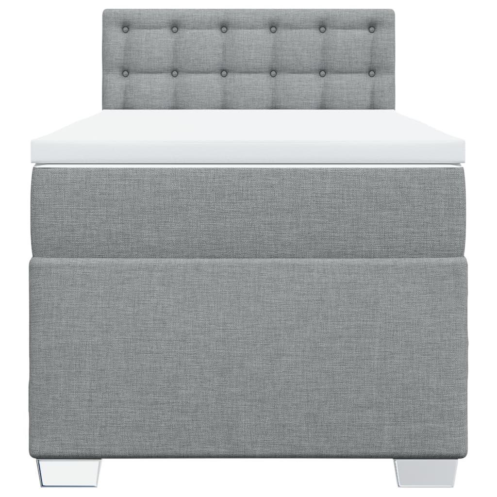 Boxspring met matras stof lichtgrijs 90x190 cm Bedden & bedframes | Creëer jouw Trendy Thuis | Gratis bezorgd & Retour | Trendy.nl