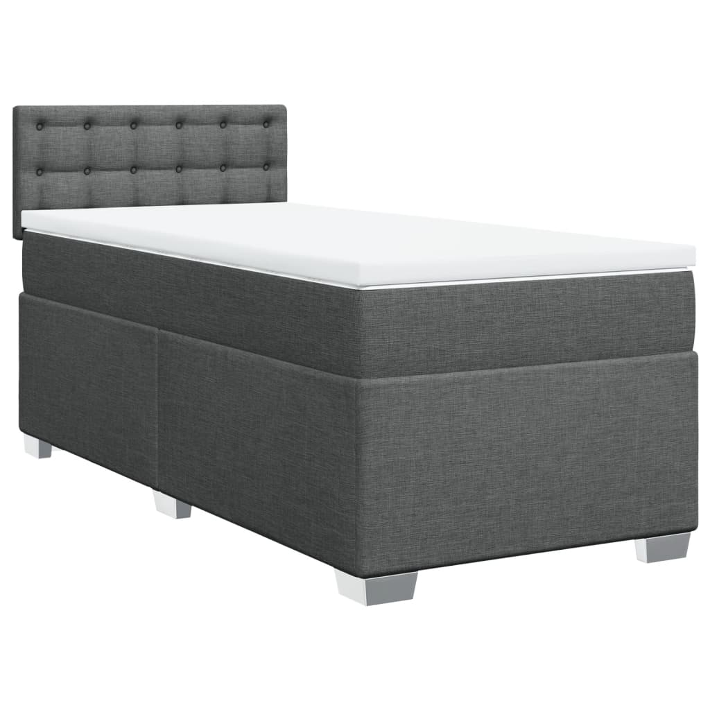 Boxspring met matras stof donkergrijs 90x190 cm Bedden & bedframes | Creëer jouw Trendy Thuis | Gratis bezorgd & Retour | Trendy.nl