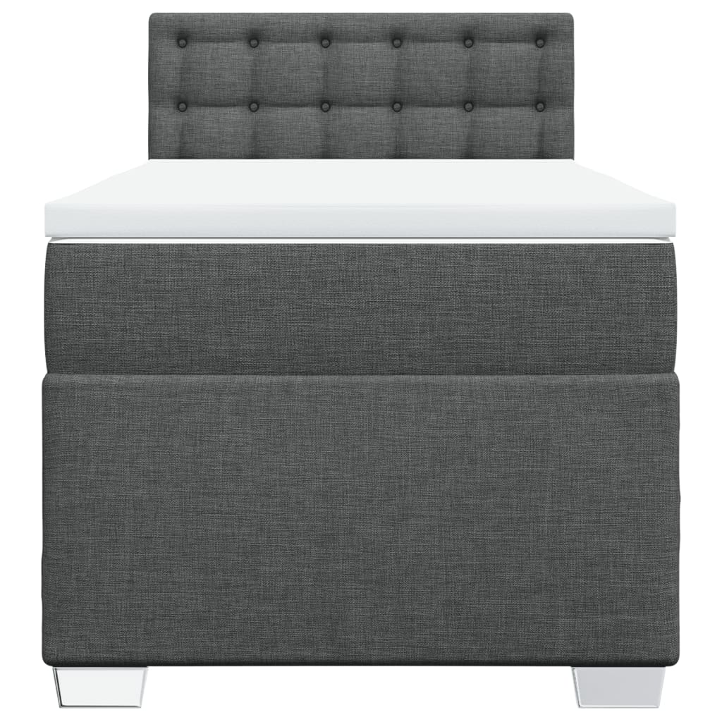 Boxspring met matras stof donkergrijs 90x190 cm Bedden & bedframes | Creëer jouw Trendy Thuis | Gratis bezorgd & Retour | Trendy.nl