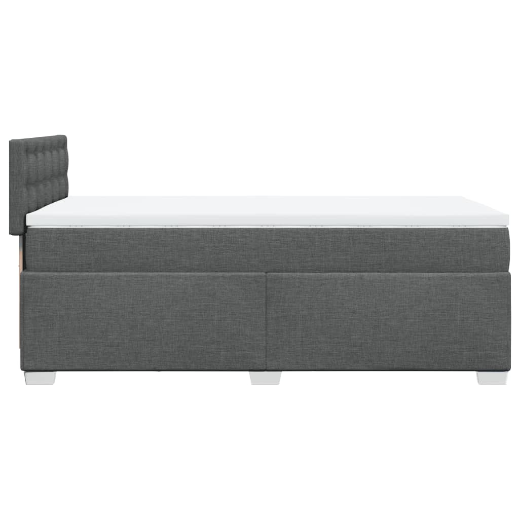 Boxspring met matras stof donkergrijs 90x190 cm Bedden & bedframes | Creëer jouw Trendy Thuis | Gratis bezorgd & Retour | Trendy.nl