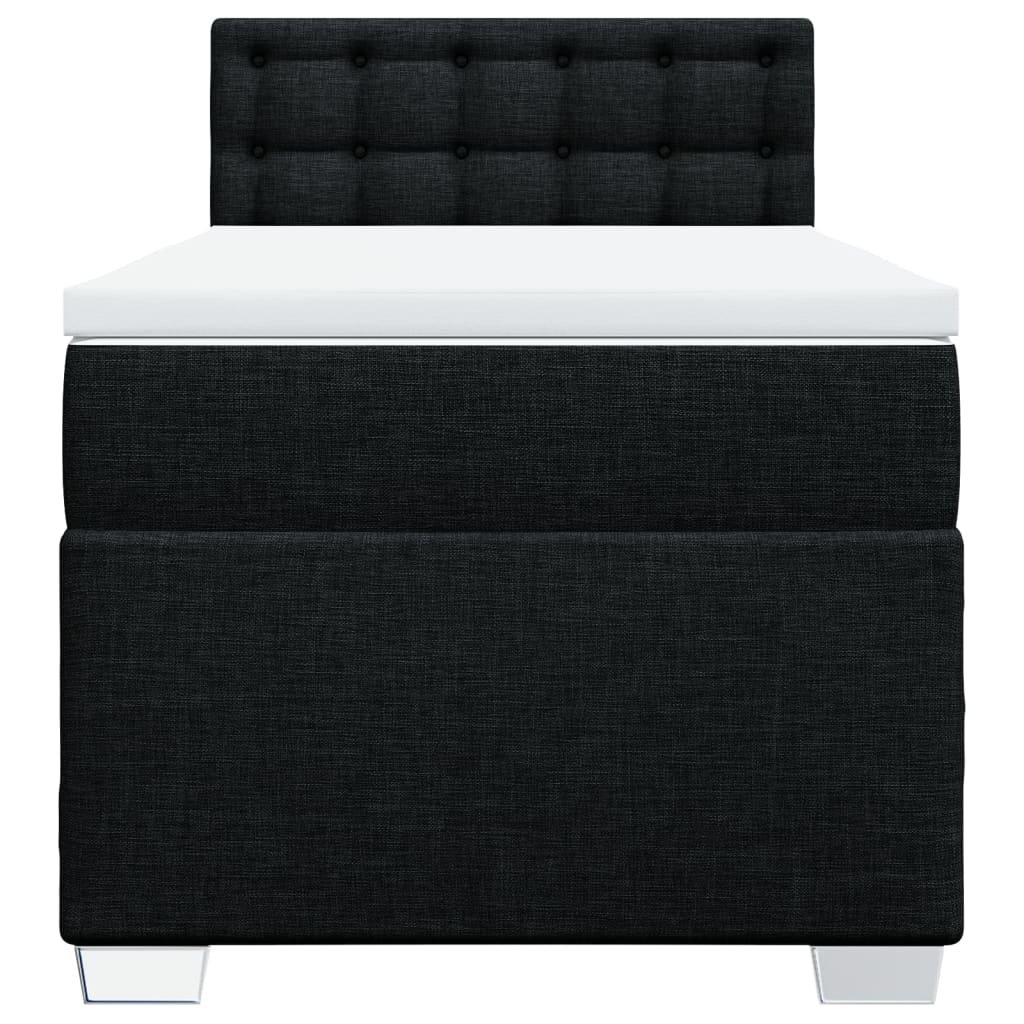 Boxspring met matras stof zwart 90x190 cm Bedden & bedframes | Creëer jouw Trendy Thuis | Gratis bezorgd & Retour | Trendy.nl