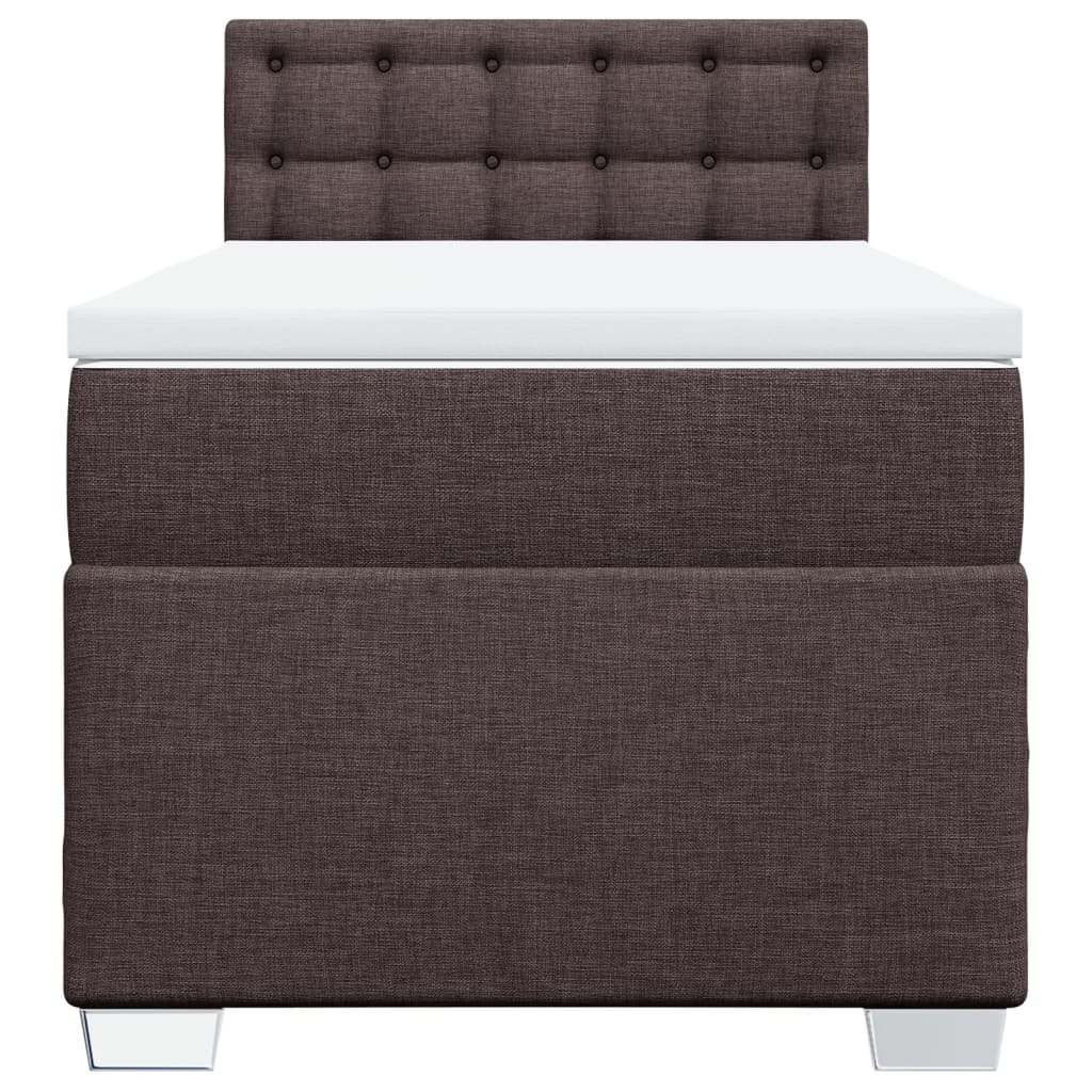 Boxspring met matras stof donkerbruin 90x190 cm Bedden & bedframes | Creëer jouw Trendy Thuis | Gratis bezorgd & Retour | Trendy.nl