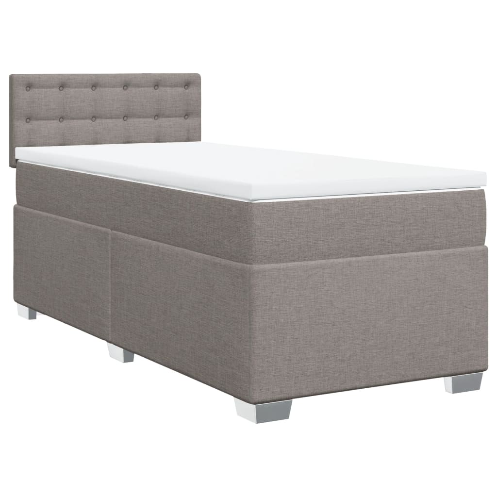 Boxspring met matras stof taupe 90x190 cm Bedden & bedframes | Creëer jouw Trendy Thuis | Gratis bezorgd & Retour | Trendy.nl