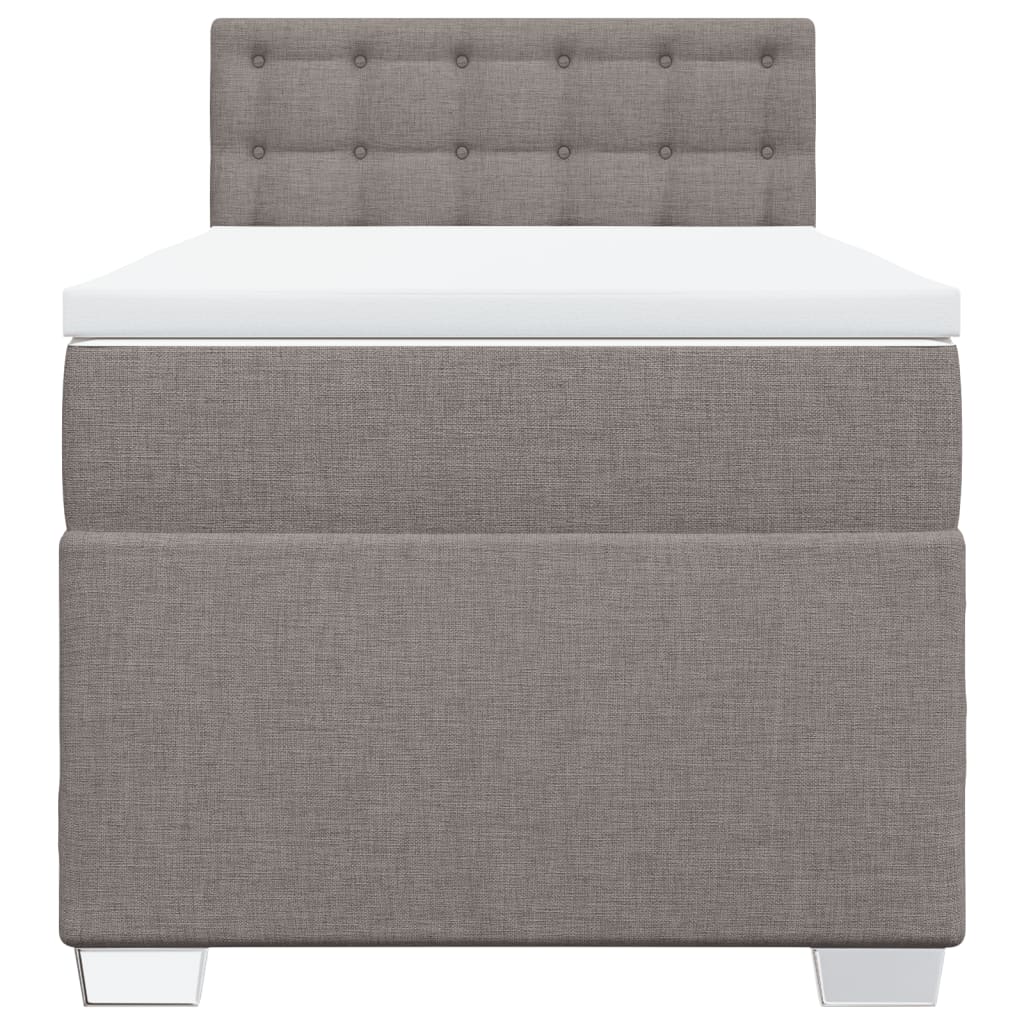 Boxspring met matras stof taupe 90x190 cm Bedden & bedframes | Creëer jouw Trendy Thuis | Gratis bezorgd & Retour | Trendy.nl